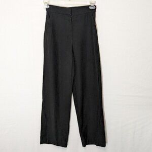 Women's "H&M" Black Wide-Straight Leg, High Rise Casual Zip Pants; Size 4